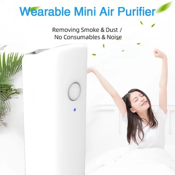 

USB Portable Wearable Air Purifier Personal Mini Air Necklace Negative Ion Air Freshener Low Noise for Adults