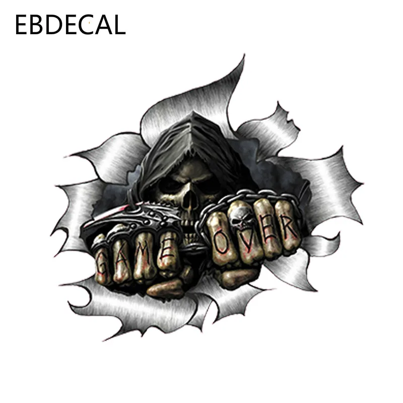Ebdeckle один металлический Rip открытый Grim Reaper Череп Наклейка для