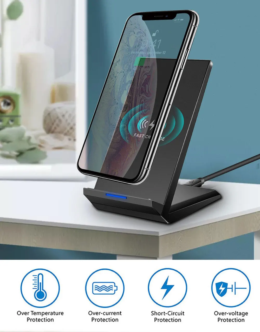 15 Вт Беспроводная зарядная подставка для samsung Galaxy Note 10 S10 Plus 10 Вт для Xiaomi Mi9 iPhone 11 Pro Max X XR XS 8 аксессуары для телефонов