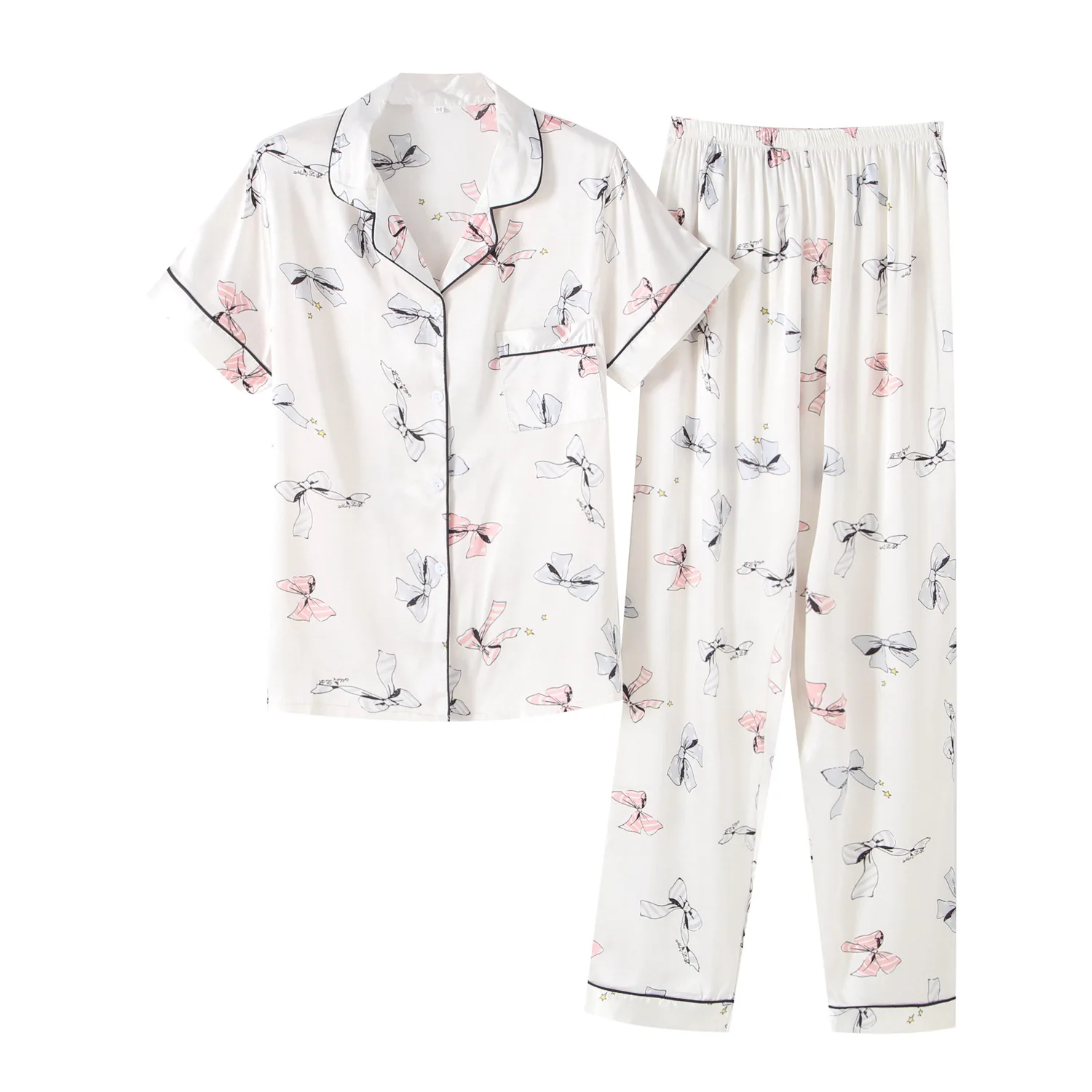 Атласные женские пижамы, Leepwear, женские пижамные комплекты, шелковые пижамы, женская одежда для сна, модный принт, домашняя одежда - Цвет: hudiejie