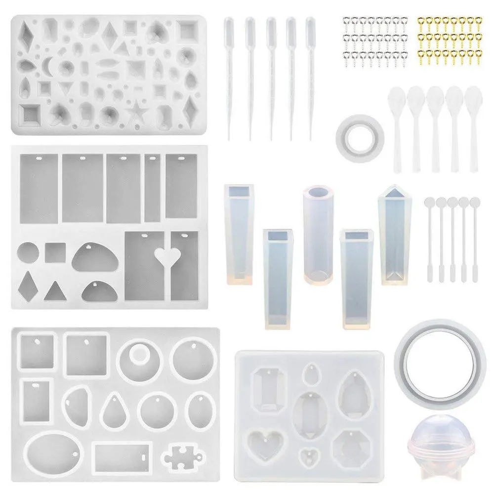 

76Pcs Resin Moulds Jewelry Making Silicone Mould Tools Set Handmade DIY Jewelry Making Epoxy Resin Molds for Pendants Art Craft