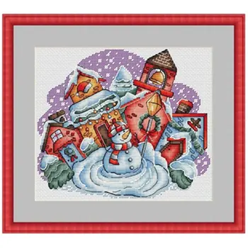 

Happy little snowman patterns Counted Cross Stitch 11CT 14CT 18CT DIY Cross Stitch Kits Embroidery Needlework Sets home decor