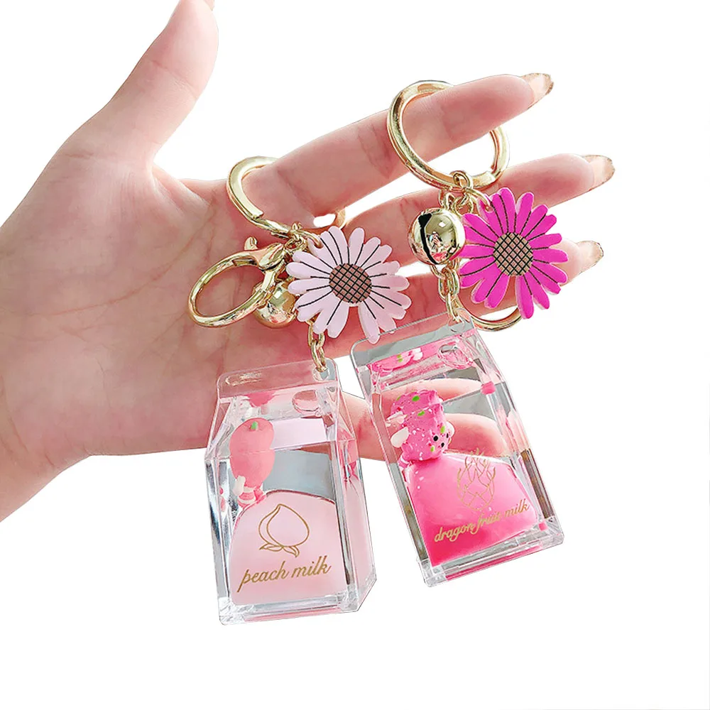 moving liquid keychain