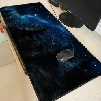 

MRGBEST Hot Sell Pine Tree Starry Large Mouse Pad Gaming Mousepad Anti-slip Natural Rubber with Locking Edge Gaming Mouse Mat