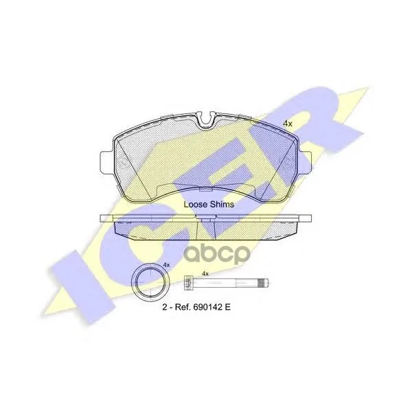 141785_колодки Дисковые Передние! Mb Sprinter 509cdi-518cdi, Vw Crafter 50 2.5tdi 06 Icer 141785 Icer арт. 141785