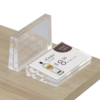 

54X100mm Acrylic Block Frame Pricing Cube Sign Holder