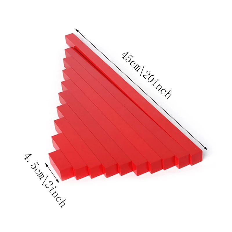 

Montessori Wooden Red Long Sticks Math Rod Toys Kids Educational Early Teaching Y4UD