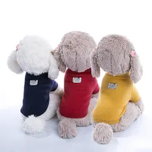 Pet зимние однотонные Цвет костюмы для собак домашних животных собак и кошек, жилет, комплект одежды рубашка костюмы для собак костюм для собак жилет для собаки pechera@ 5