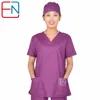 How to Get Hennar Women scrub suite,scrub tops and bottoms,scrub sets Short Sleeve scrub Clothing V-Neck Solid Women's scrub Uniformes 1005001276506969