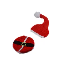 Рождественская одежда Санта-Клауса для маленьких мальчиков 0-3 месяцев, для фотосъемки, одна шляпа, один коврик