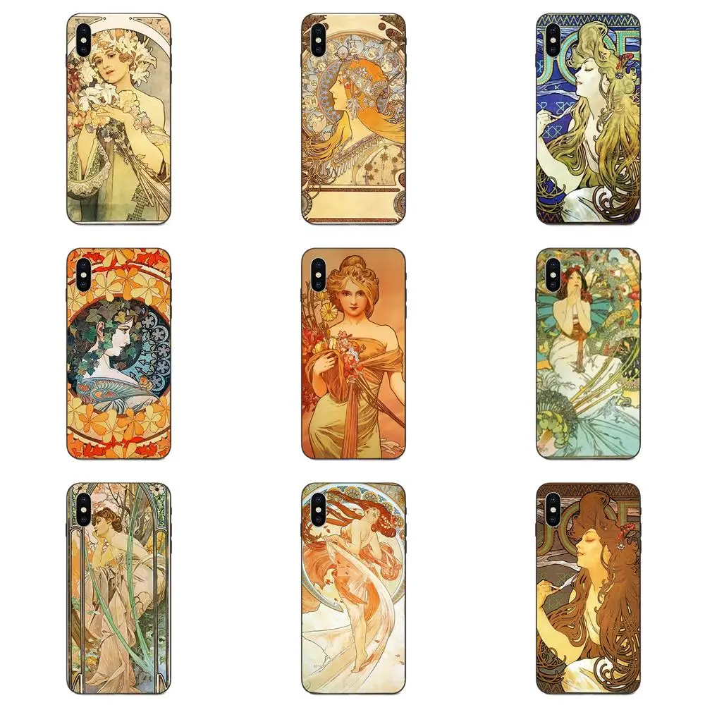 Alphonse Mucha For Huawei Mate 9 10 20 P8 P9 P10 P20 P30 Lite Mini Play Pro P smart Plus Z 2017 2019 Soft Hotsales | Мобильные