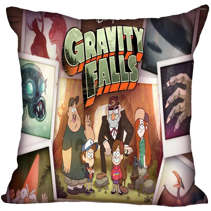 Gravity Falls Pillow Case Cartoon For Home Decorative Pillows Cover Invisible Zippered Throw PillowCases 40X40,45X45cm - Цвет: 11