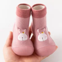 Sapatos de bebê menino com sola de borracha macia e antiderrapante, sapatos para meninas pequenas