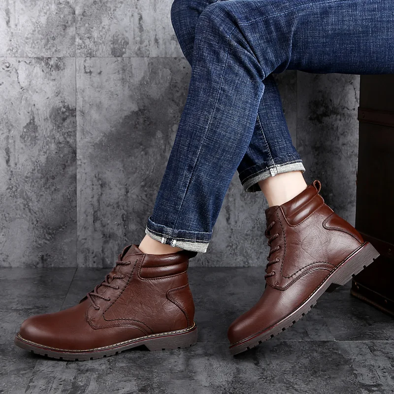 Сезон осень-зима; мужские бархатные ботинки из яловичного спилка; удобные ботинки в байкерском стиле; Мужская обувь; резиновые ботильоны; мужская обувь