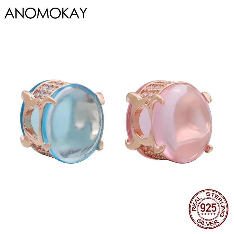 

Anomokay New Arrivals Oval Crystal Charm for DIY Bracelets & Bangles Rose Gold Color Clasp Beads