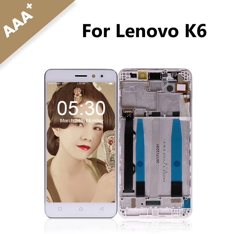 Оригинальный ЖК дисплей для Lenovo K6 сенсорный дигитайзер в сборе с рамкой Power K33a42