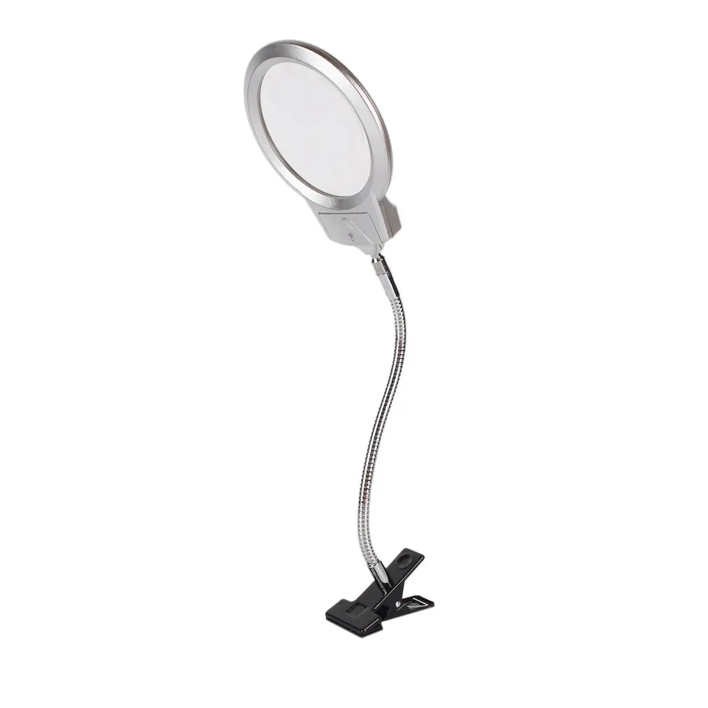 Clip On Desktop Illuminated Magnifier Magnifying Glass Reading Loupe Metal Hose LED Lighted Lamp Top Desk Magnifier With Clamp|Magnifiers| - AliExpress