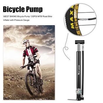 

Mini Bike Pump Cycling Tubeless Bicycle Pump 130PSI MTB Road Bike Tire Inflator with Pressure Gauge Bicycle Air Pump