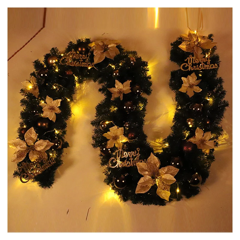 

SJ 2.7m 4 Colors Dark Green Cane Flowers Round Ball Christmas Decorations for Home Ornaments Happy New Year Christmas Pendant