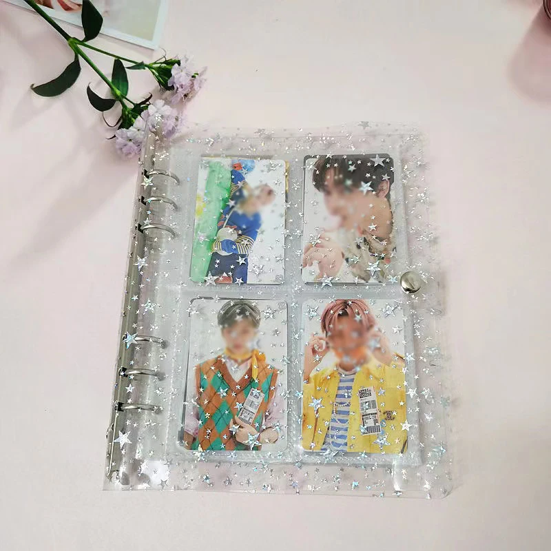 SKYSONIC A5 Star Binder Cover-Loose Leaf Refill Dairy-Bullet Transparent PVC Case Photo Organizer Album Stationery Supplies 3