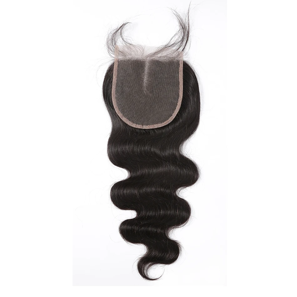 Links Brazilian Lace Closure Hair Body Wave Remy Human Hair Closure Middle Free Part Bleached Knots With Baby