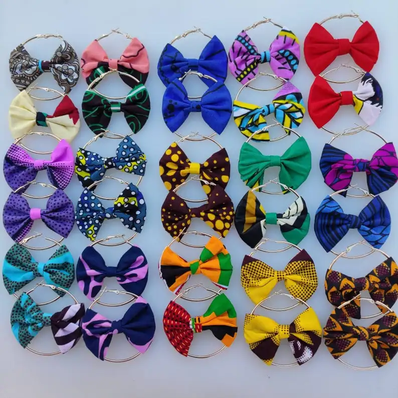 

Африканские серьги-банты с принтом-африканские ювелирные изделия-анкарские серьги-ювелирные изделия в африканском стиле-африканские серьги, серьги-кольца, подарок