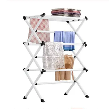 

Simple Metal Coat Rack Folding Paiting Iron Fashion Clothing Drying Rack Towel Shelf Detachable Portable Home Storage Rack