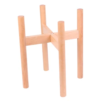 

Office Living Room Free Standing Wood Plant Stand Indoor Outdoor Natural Stackable Balcony Home Decor Flower Holder Weatherproof