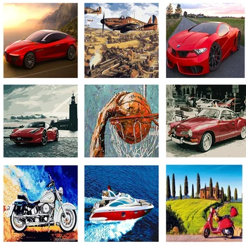 

Painting By Numbers Racing Car High Quality Canvas Sports Speedboat Paint By Numbers Beautiful Surprise Gift