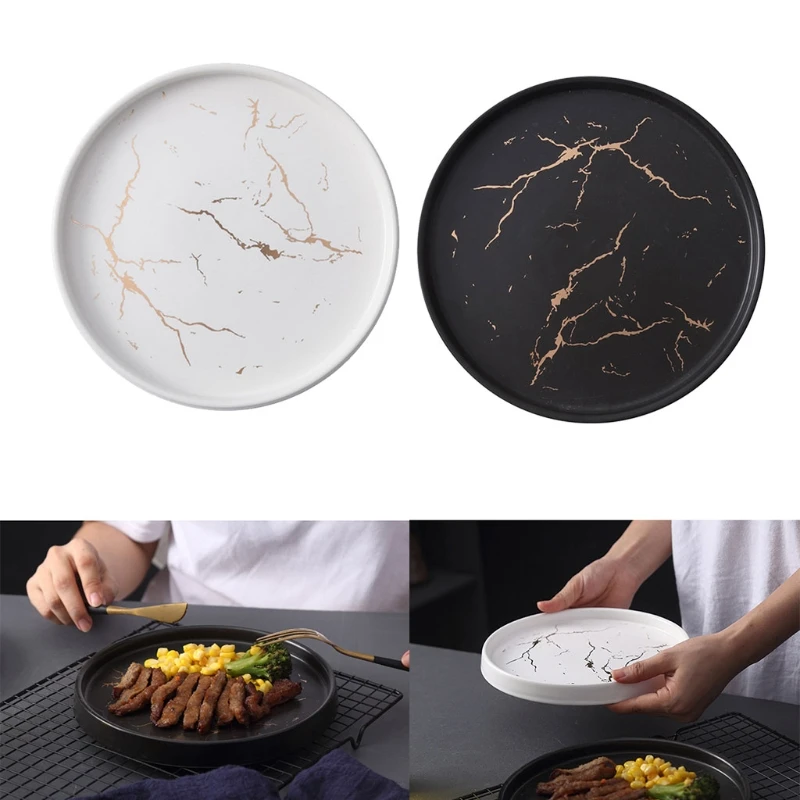 Plato De Cer mica De M rmol De 8 Pulgadas De Estilo N rdico Plato 