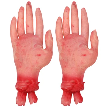 

2PCS Halloween Fake Hand Fake Simulated Arms Hand Trick Scary Prop for Halloween