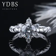 Центр белого золота YDBS 14K 1 карат 6 5 мм D цвет бриллиант для женщин
