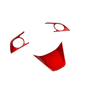 

3PCs Car Red Steering Wheel Cover Decoration Trim Kit for Toyota Camry 2018 2019
