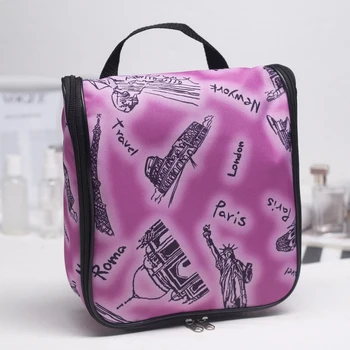 

Travel cosmetic bag, section with a zipper, with a handle, color pink