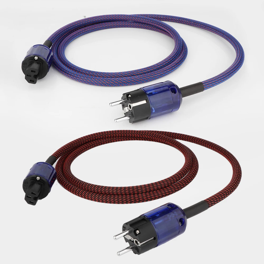 

Preffair XHi-End Hifi Audio Power Cable Power Cord with EU/US/AU Rhodium plated fever EU AC power Plug