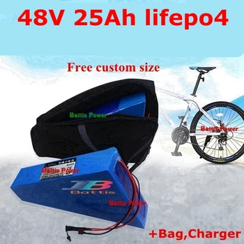 

48V 25AH Triangle Lifepo4 lithium battery with BMS for replacement 1000W 2500W electric bike scooter Tricycle + 3A charger