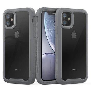 

Shockproof Armor Silicone Case For iPhone 11 Pro XS Max Transparent Cases For iPhone 6 6S 7 8 Plus X XR Luxury TPU Acrylic Cover