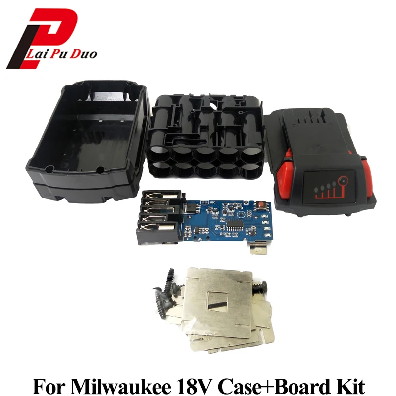 PCB Circuit Board 9Ah For Milwaukee 18V M18 Li-ion Battery Plastic Case Kits 