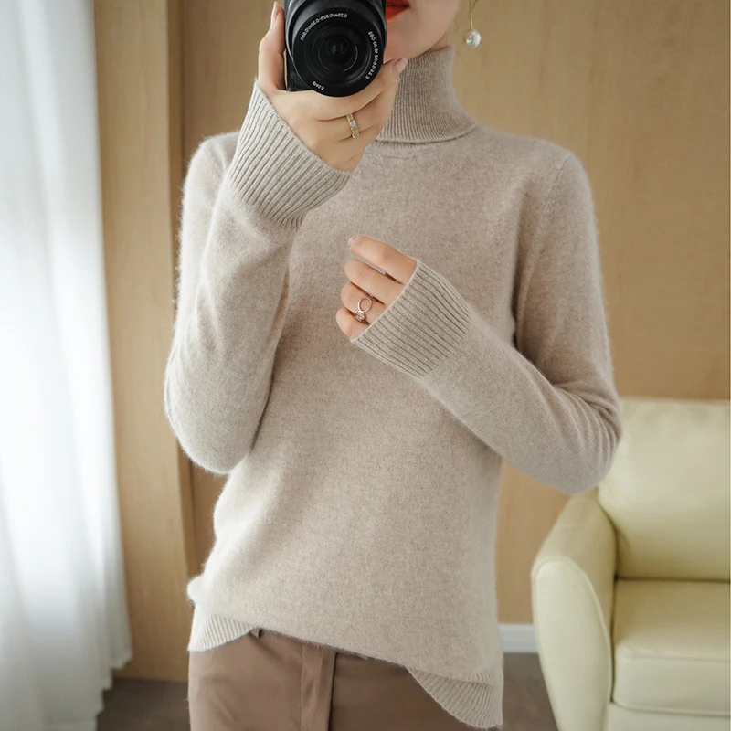 100%Wool Knitting  and Jumper Turtleneck Tops