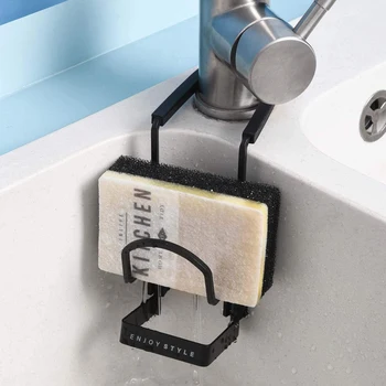 

Iron Sink Rag Racks Wall Mounted Sponge Drain Storage Shelves Racks Kitchen Sink Accessories Bathroom Organizer