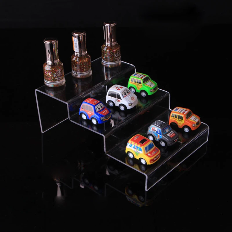 

3 Tiers Acrylic Jewelry Showing Rack Makeup Standing Holder Sunglasses Display Shelf Clear Cosmetic Rack