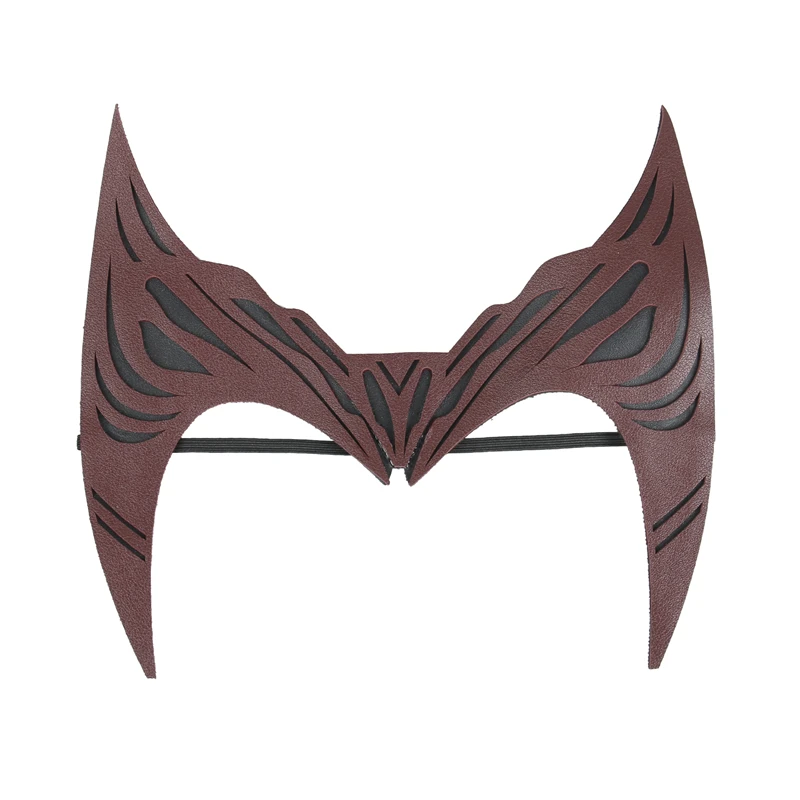 Movie Wanda Vision Scarlet Cosplay Witch Headwear Soft PU Leather Made Scarlet Topknot Cosplay Props