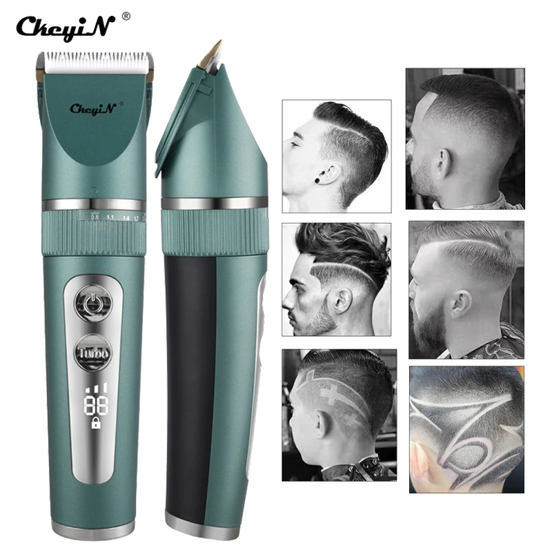 CkeyiN Hair Trimmer IPX7 Waterproof Clipper USB Rechargeable Beard Cutting Full Set LED Display Cordless Mower Limited Comb | Бытовая