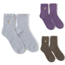 Женские хлопковые носки, милые толстые противоскользящие коралловые флисовые Носки-тапочки, носки-Тапочки