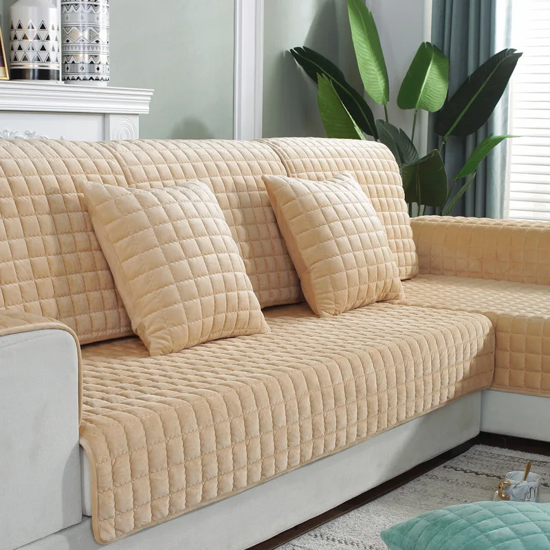 Утолщенный Хрустальный бархатный тканевый чехол для дивана, нескользящий чехол для сиденья, Европейский чехол для дивана, диванное полотенце для декора гостиной