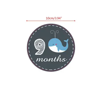 

Cartoon Animal Newborn Month Sticker Baby Infants Monthly Photo Props