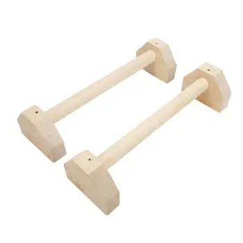 

Fitness Push-Up Stands Bars Sport Gym Exercise Training Chest H Shaped Pine Wood Calisthenics Handstand Parallel Bar Double Rod