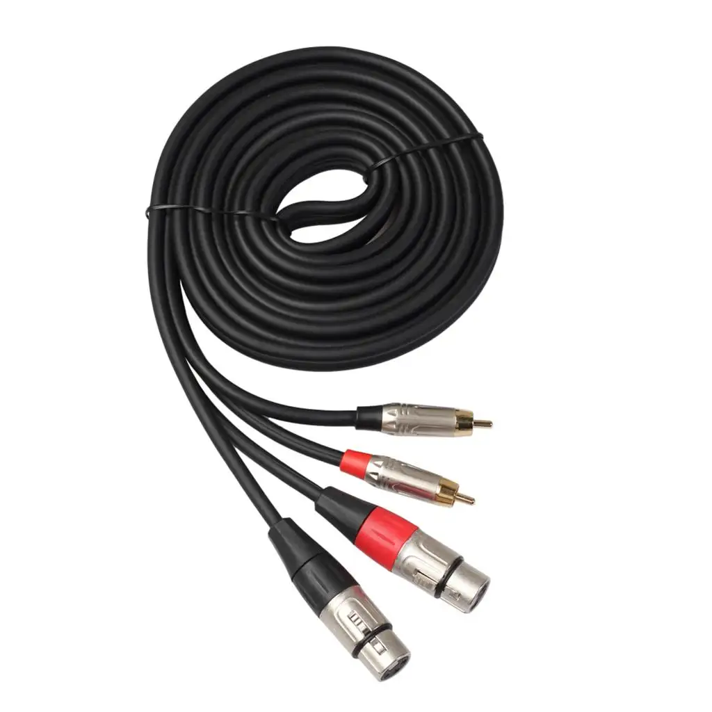 Dual XLR Female to Dual RCA Male Signal Adapter Cable Audio Cable for Microphone Mixer Headphone Power Amplifier