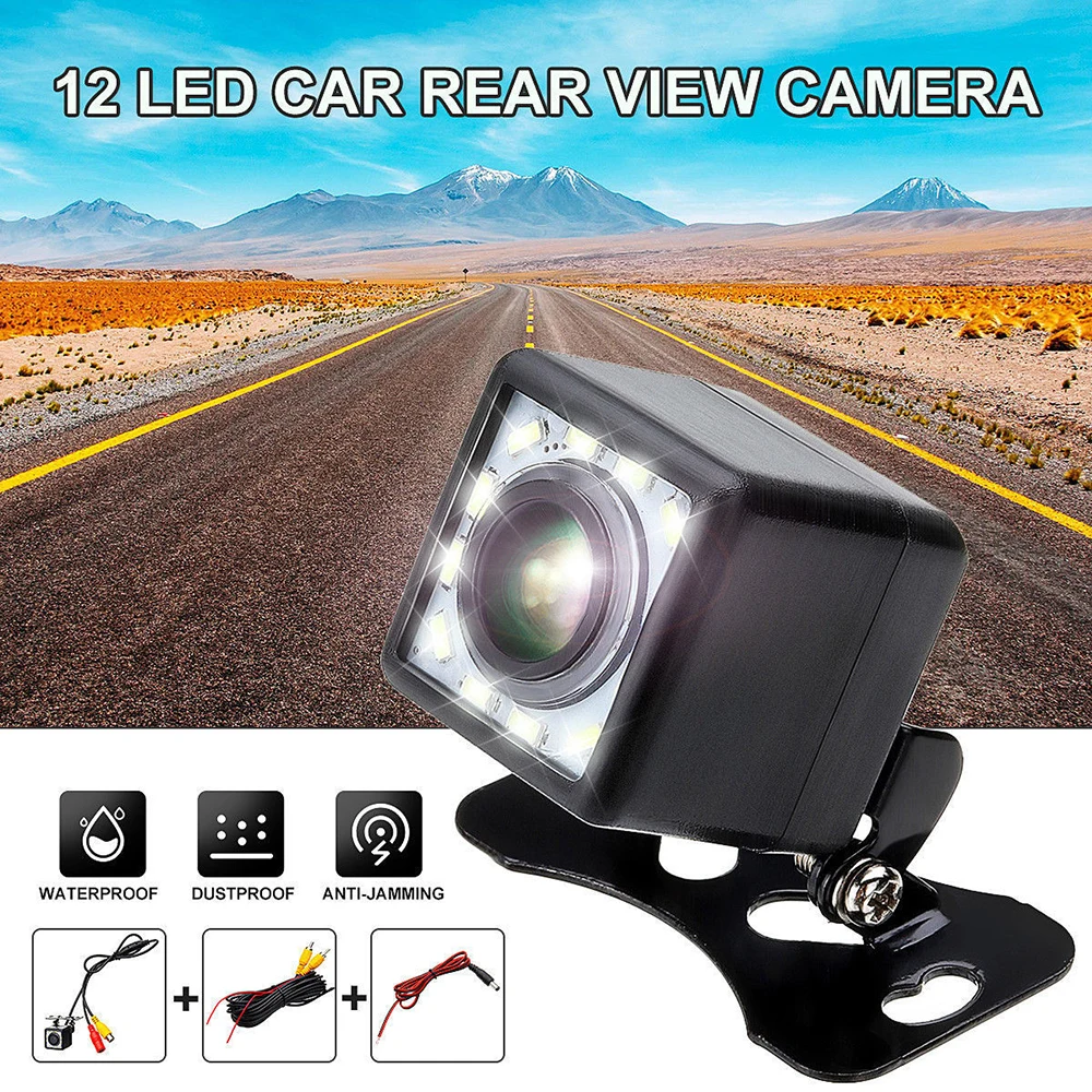 

Rear View Reverse image 12 LED HD Car Backup Camera Parking Night Vision Waterproof