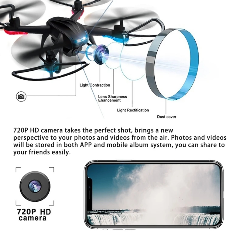 Global Drone Gw007-3 вертолет с Wi-Fi Fpv 720P беспилотный летательный аппарат и камера, Ультра прозрачная воздушная камера, набор, высокая отдача, легкий в эксплуатации мини-Дрон